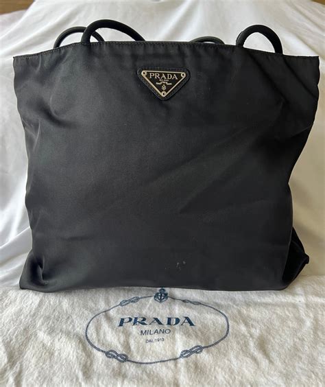 prada tote technical fabric black|Prada fabric tote price.